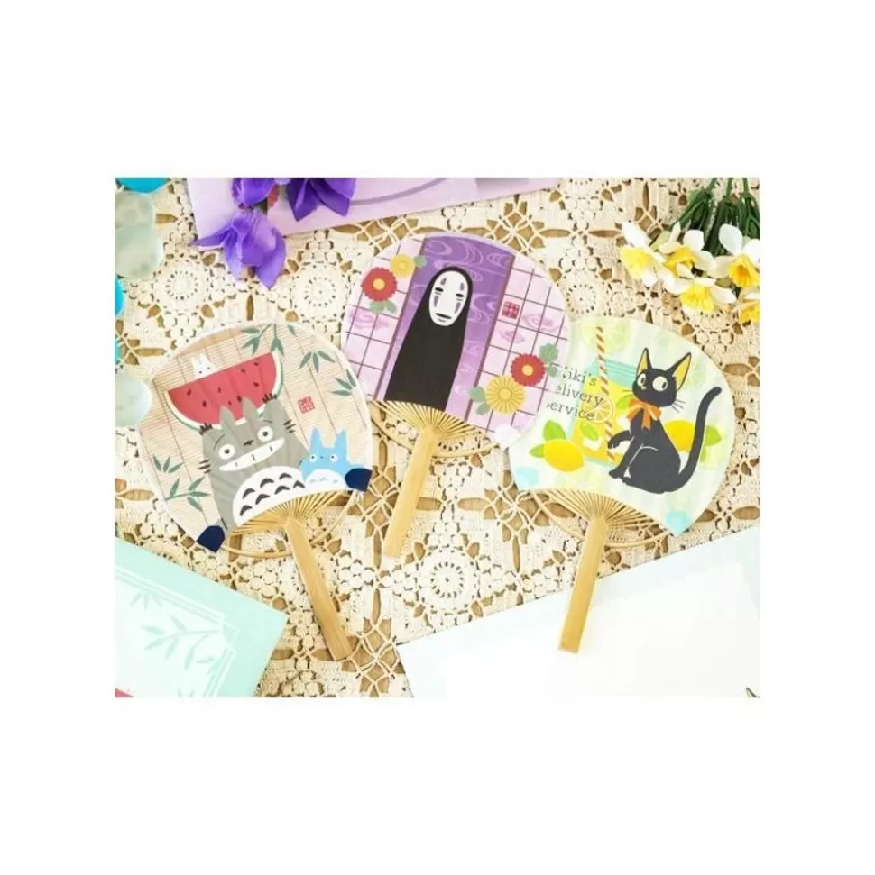 Maison Ghibli Bamboo Fan & Letter Set No Face With Flower - Spirited Away- Accessories