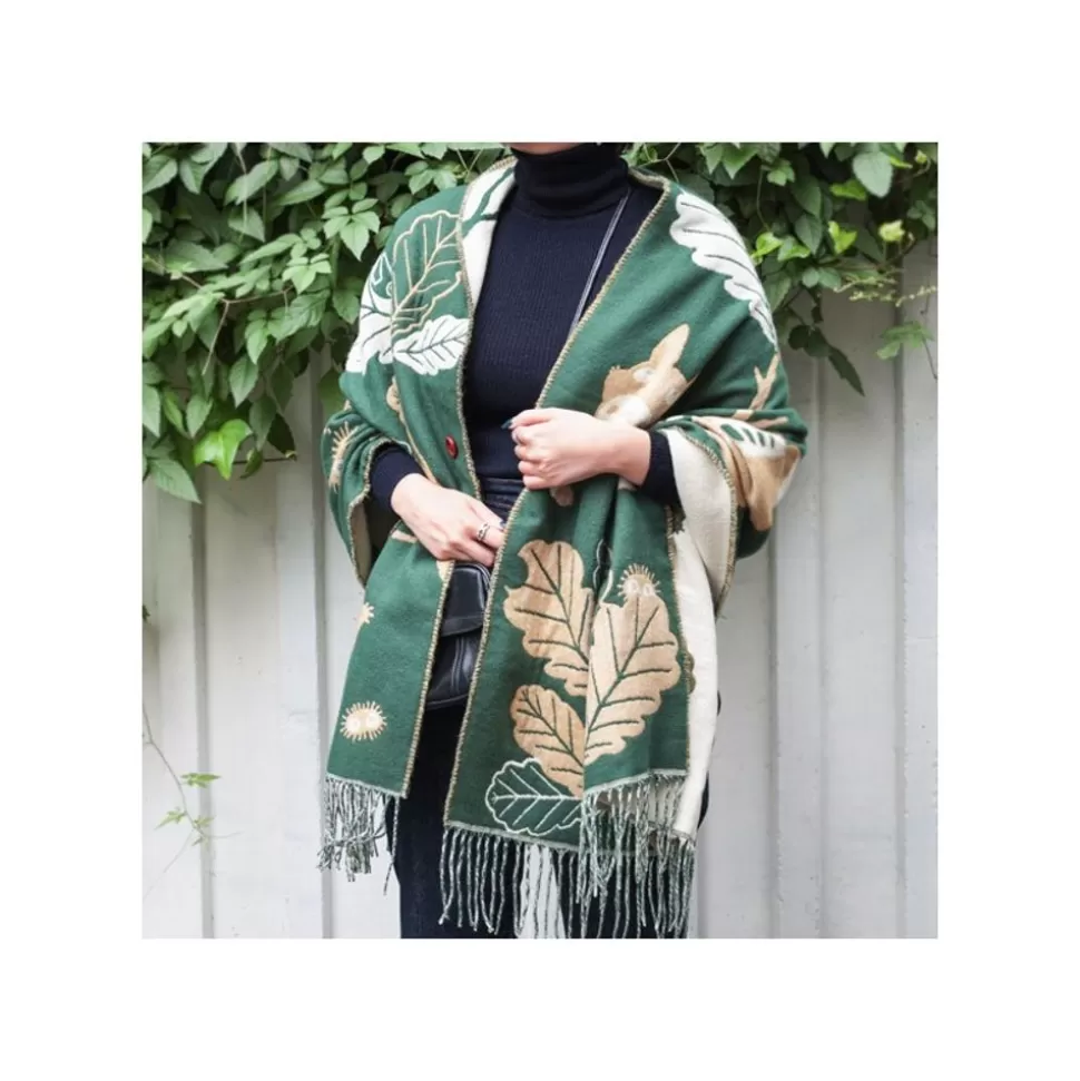 Maison Ghibli Dark Green Stole Oak Leaves - My Neighbor Totoro- Outfits