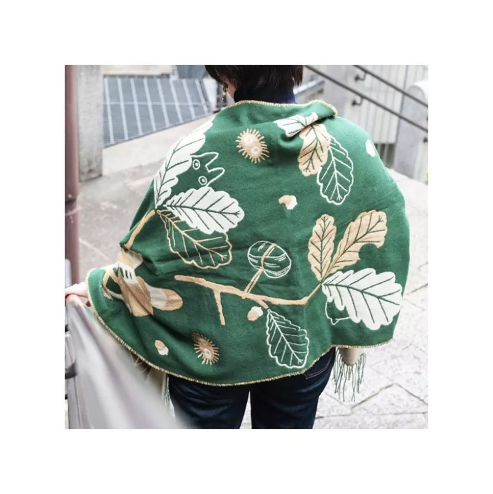Maison Ghibli Dark Green Stole Oak Leaves - My Neighbor Totoro- Outfits