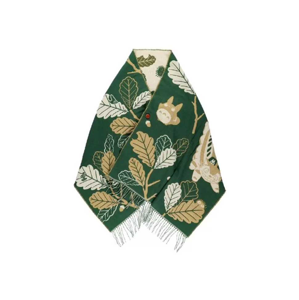 Maison Ghibli Dark Green Stole Oak Leaves - My Neighbor Totoro- Outfits