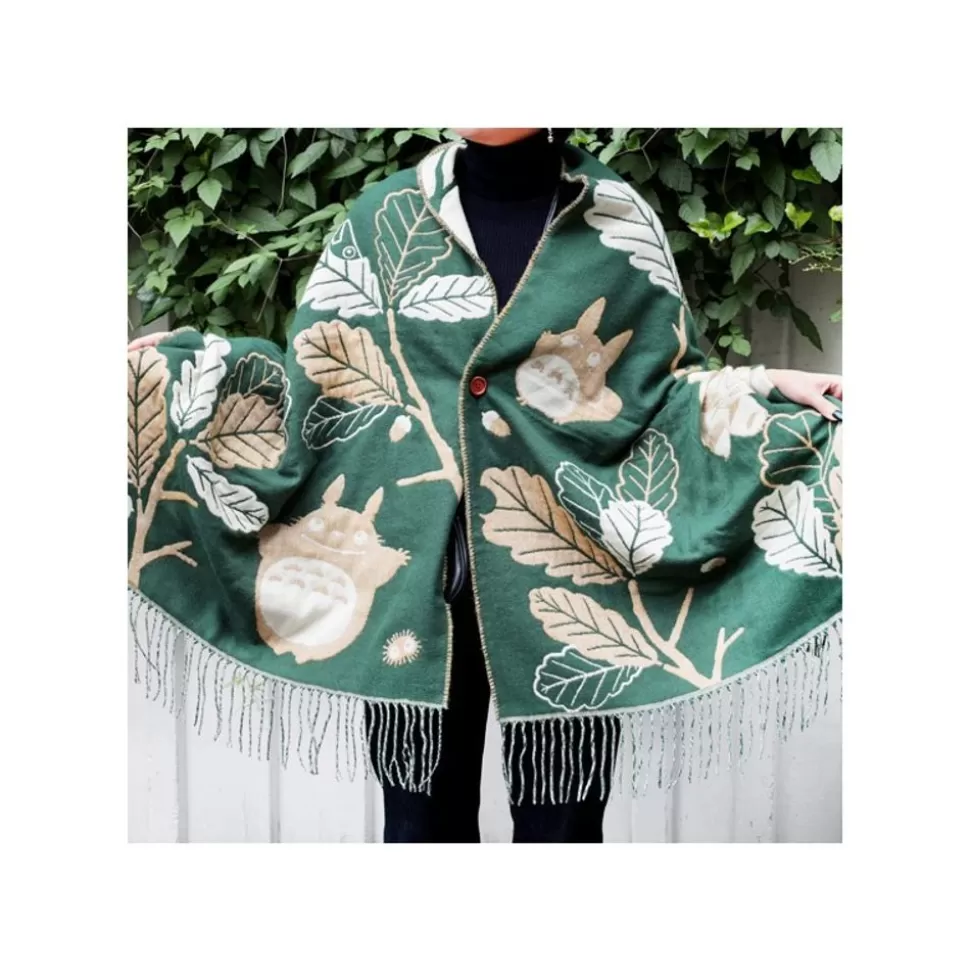 Maison Ghibli Dark Green Stole Oak Leaves - My Neighbor Totoro- Outfits
