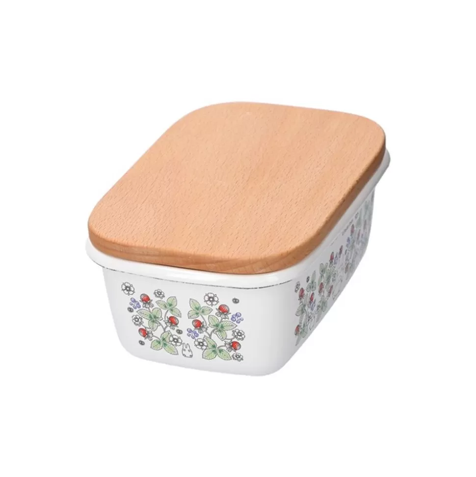 Maison Ghibli Enamel Butter Dish With Wooden Lid Soot Sprites 500Ml - My Neighbor T- Kitchenware