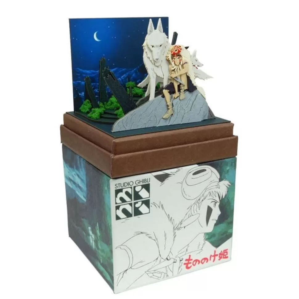 Maison Ghibli Paper Craft San And Moro Under The Moon - Princess Mononoke- Arts And Crafts