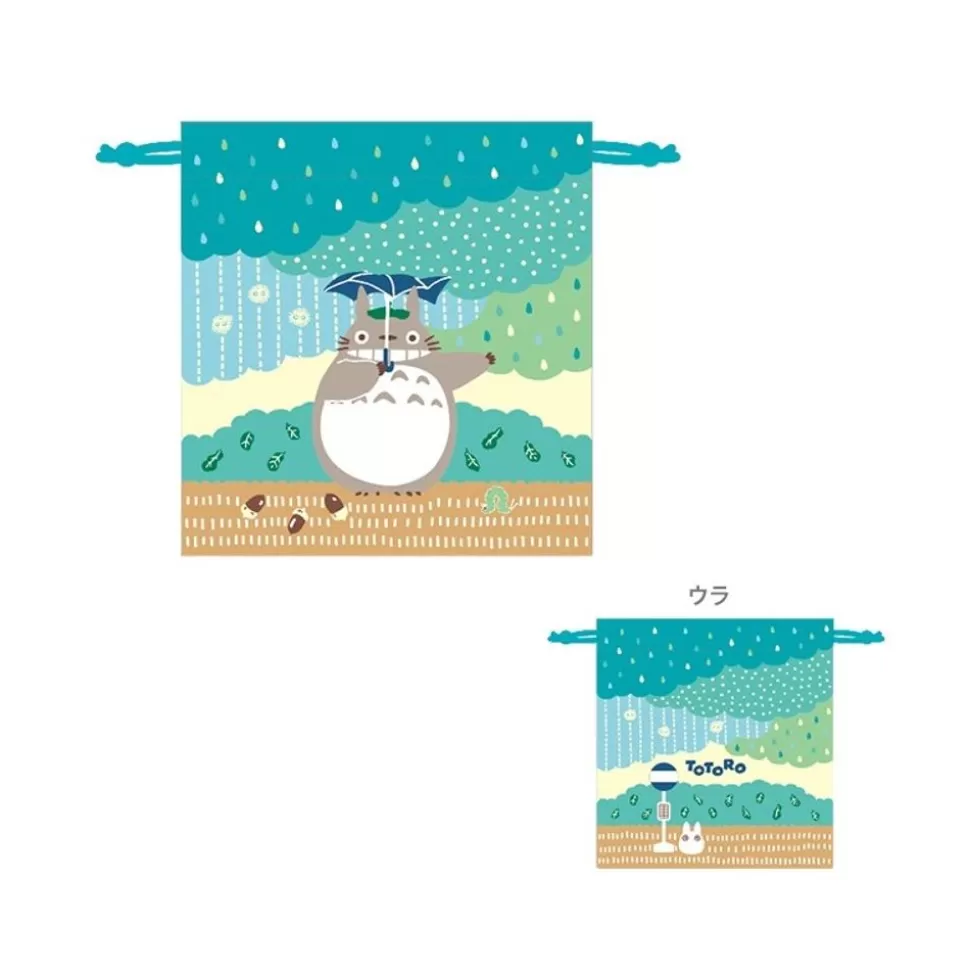 Maison Ghibli Satchel With Lanyard Totoro Under The Rain 20 X 19 Cm - My Neighbor T- Bags