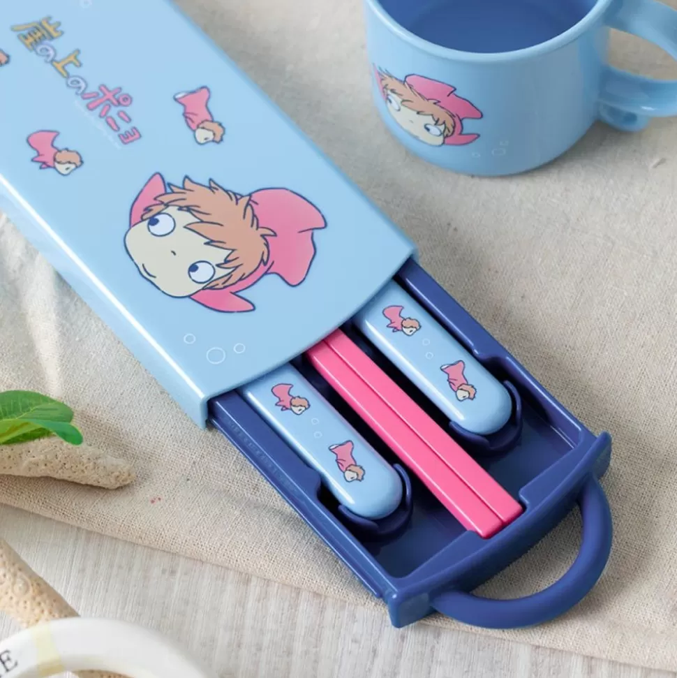 Maison Ghibli Set Chopsticks Spoon Fork Ponyo In The Ocean - Ponyo On The Cliff- Kitchenware