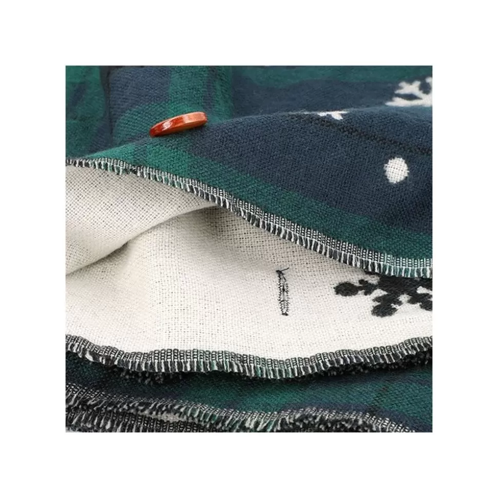 Maison Ghibli Stole With Button Totoro Check Pattern - My Neighbor Tororo- Outfits