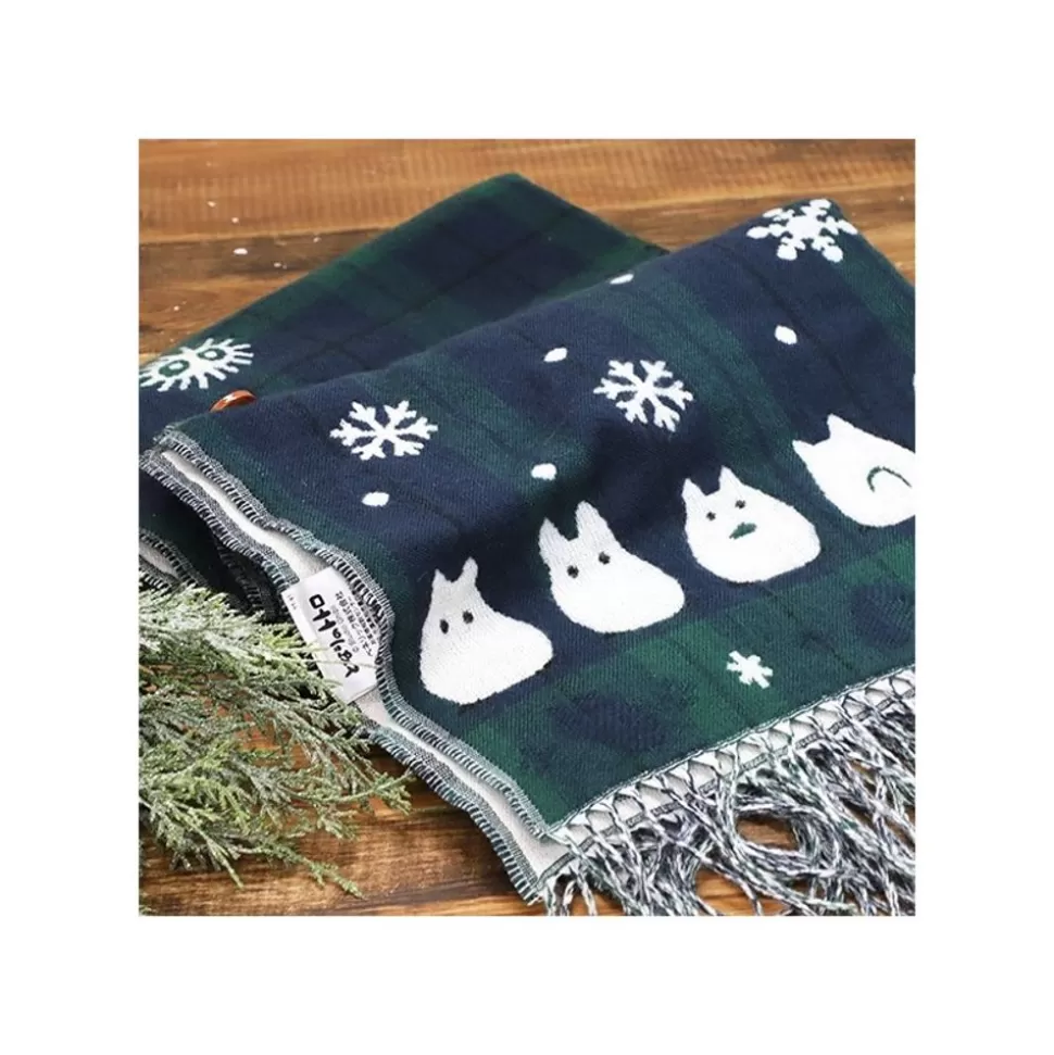 Maison Ghibli Stole With Button Totoro Check Pattern - My Neighbor Tororo- Outfits