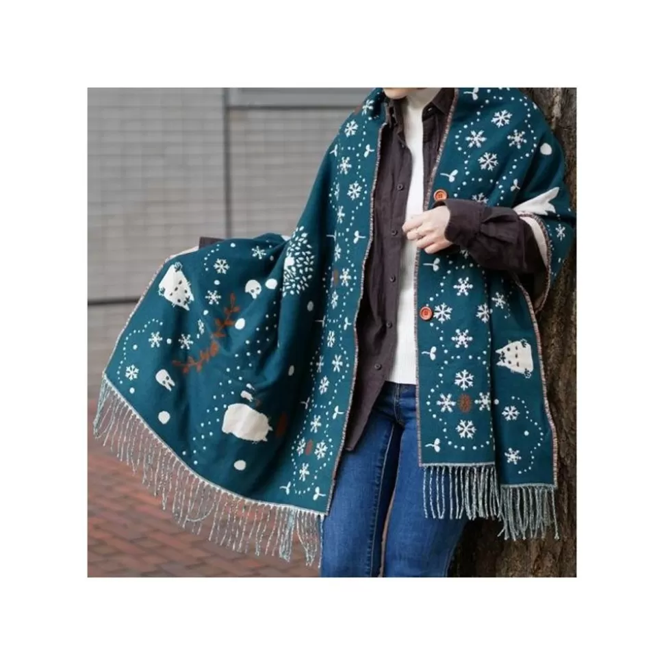 Maison Ghibli Stole With Button Walking In Snow - My Neighbor Totoro- Outfits