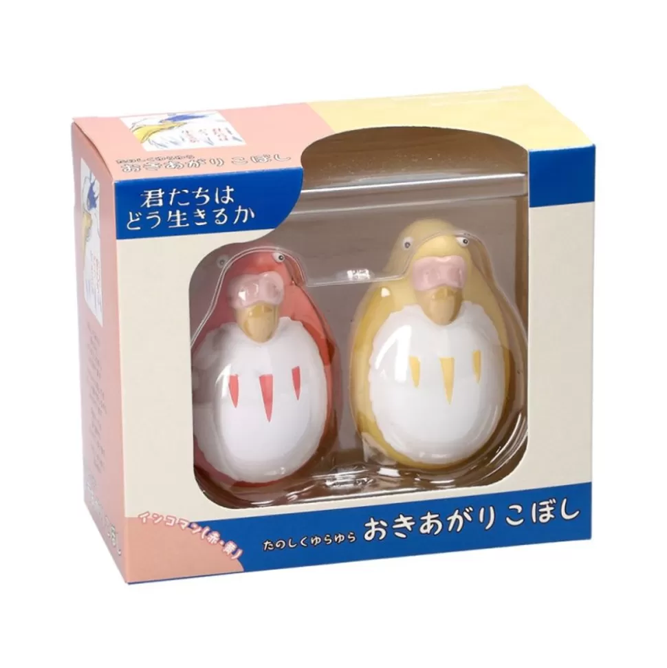 Maison Ghibli Two Pack Roly-Poly Figurines Red & Yellow Parakeet - The Boy And The- Toys