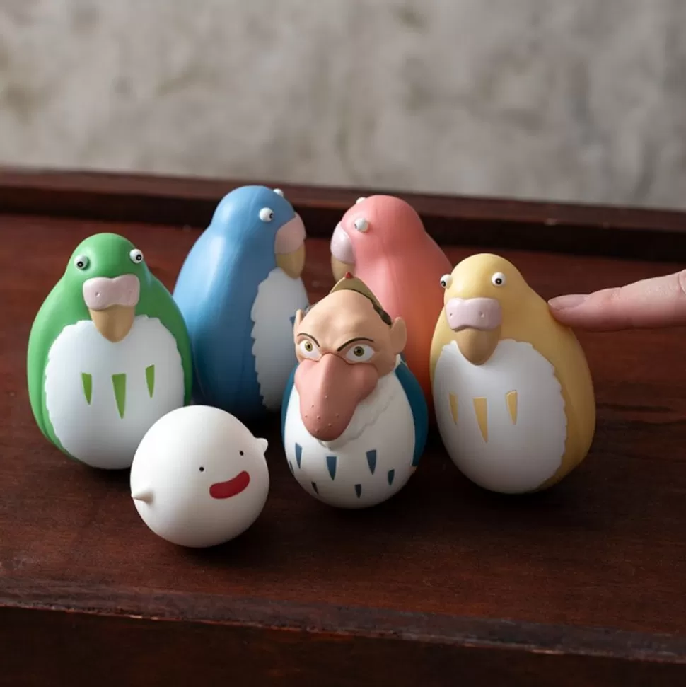 Maison Ghibli Two Pack Roly-Poly Figurines Red & Yellow Parakeet - The Boy And The- Toys