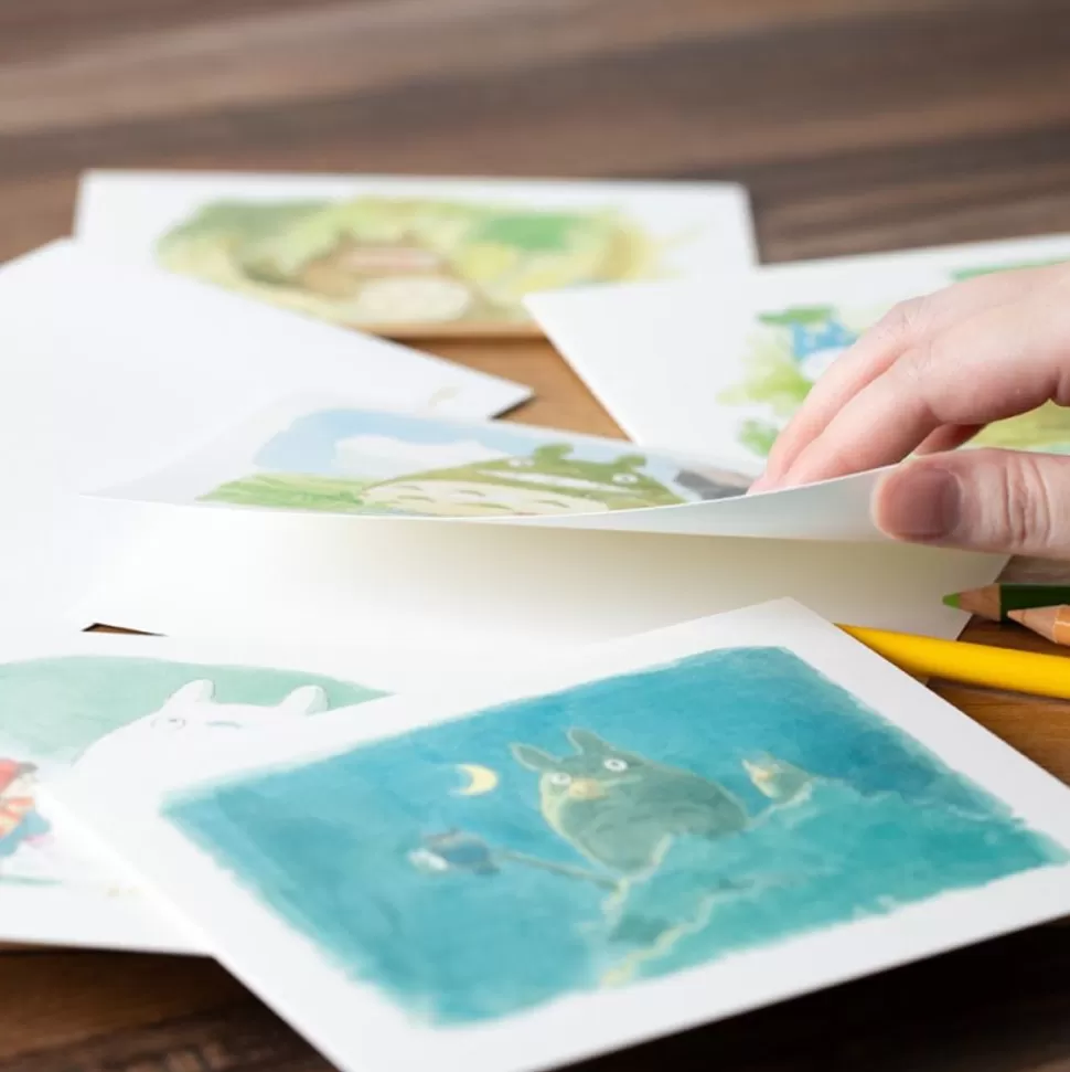 Maison Ghibli Watercolour Greeting Cards 24 X 15,8 Cm Summer - My Neighbor Totoro- Postcards And Letter Papers